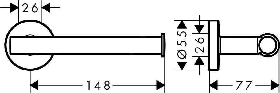 Hansgrohe Logis Universal - Closetrolhouder, Chroom 41726000 - Image 2