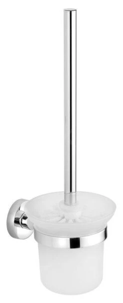 Aqualine Samba - Wand Wc-borstel, Chroom/melkglas SB108