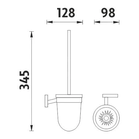 Nimco Keira - Closetborstelgarnituur, Mat Glas/chroom KE 22094WN-26 - Image 2