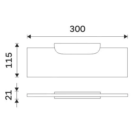 Nimco Nikau - Plank, Lengte 300 Mm, Mat Glas/chroom NK 30091B-30-26 - Image 2