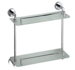 Sapho X-Round - Planchette 2 Laags, Lengte 400 Mm, Glas/chroom XR602