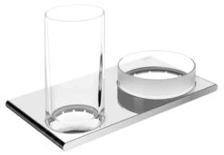 Keuco Edition 400 - Beker Met Schaal Wandbevestiging, Glas/chroom 11554019000
