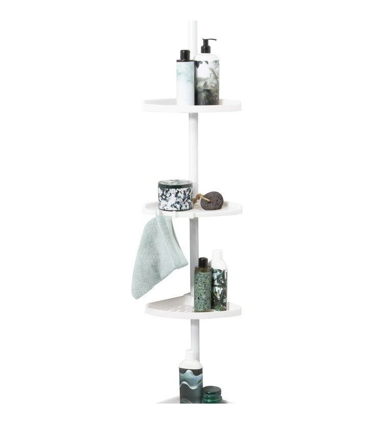 Compactor Free - Telescopische Douchehoekplank, Gelakt Staal/kunststof, Wit RAN2765 - Image 2