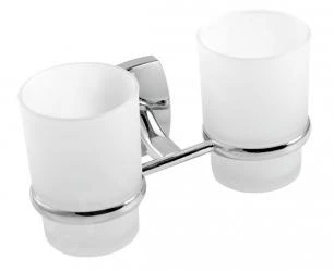 Novaservis Orfeus - Dubbele Glazen Houder, Chroom/glas 6957,0