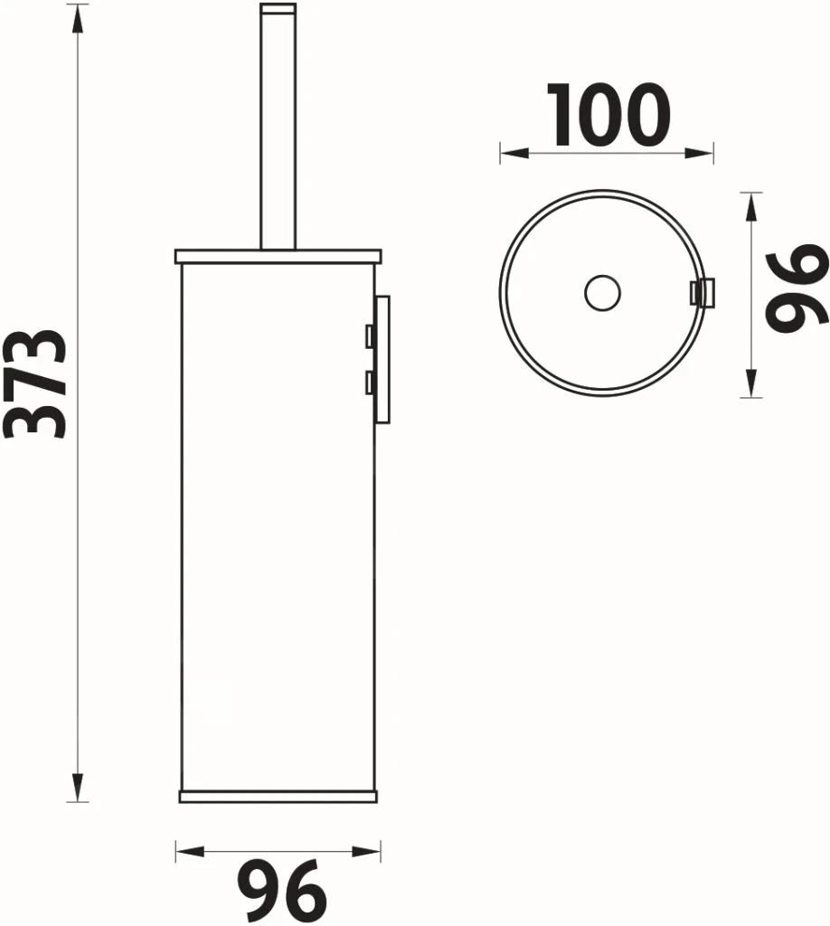 Nimco Unix - Toiletborstel Met Houder Vrijstaand, Chroom UN 13094E-26 - Image 2