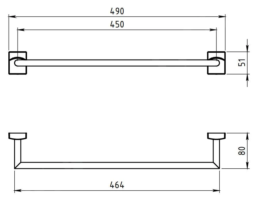 Novaservis Metalia 12 - Handdoekhouder 500 Mm, Chroom 0227,0 - Image 2