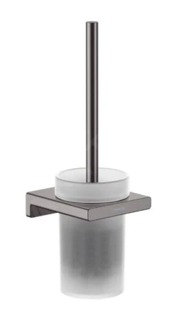 Hansgrohe AddStoris - WC Borstel Wandmontage, Mat Glas/geborsteld Zwart Chroom 41752340