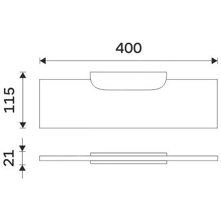 Nimco Nikau - Plank, Lengte 400 Mm, Mat Glas/mat Zwart NKC 30091B-40-90 - Image 2