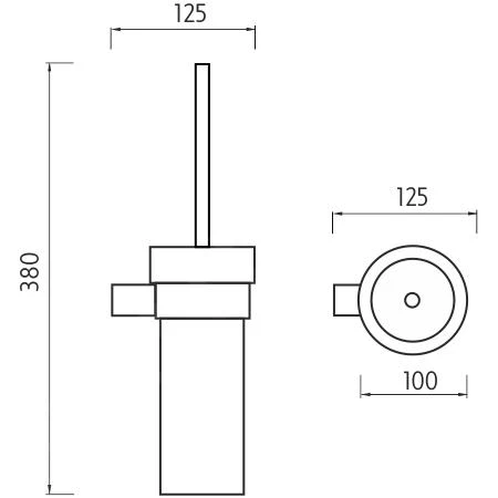 Nimco Nava - Toiletborstel Met Houder, Mat Zwart/mat Glas NA 28094W - Image 2