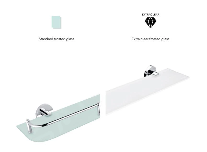 Kielle Reserve Onderdelen - Glasplaat Voor Badkamerplank, Mat Glas 90403060 - Image 2