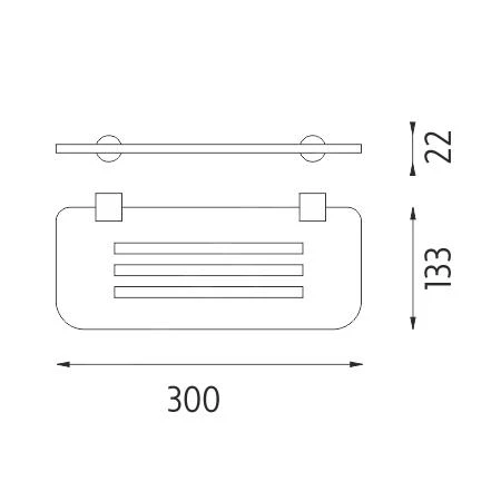 Nimco Nava - Planchet IXI, Lengte 300mm, Zwart Plexiglas NA X330 - Image 2
