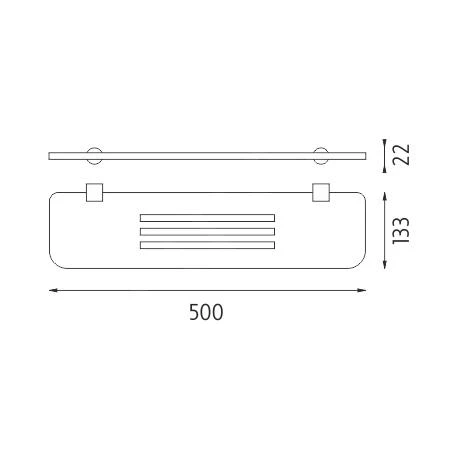 Nimco Nava - Planchet IXI, Lengte 500mm, Zwart Plexiglas NA X350 - Image 2