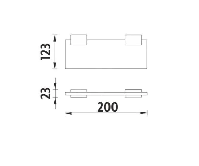 Nimco Kibo - Plank, Lengte 200 Mm, Mat Glas/chroom Ki 14091B-20-26 - Image 2