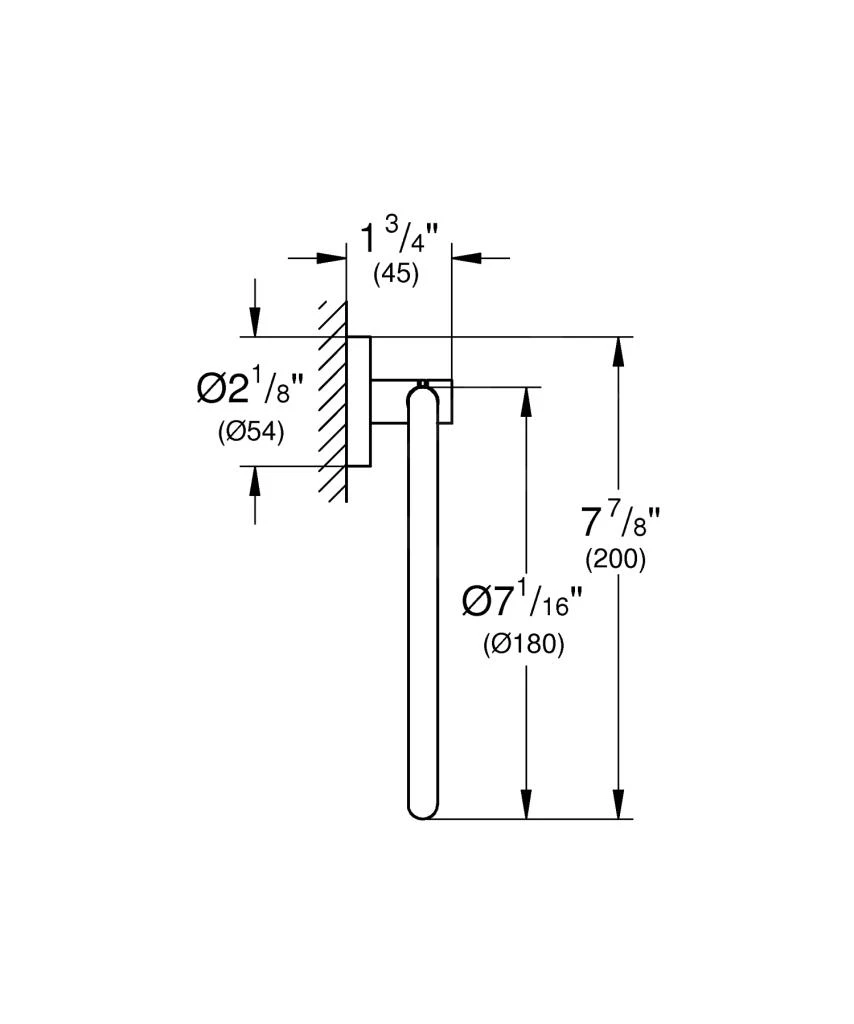 Grohe Essentials - Handdoekhouder, Geborsteld Grafiet Donker 40365AL1 - Image 2