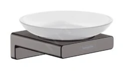 Hansgrohe AddStoris - Zeepschaal Met Houder, Mat Glas/geborsteld Zwart Chroom 41746340