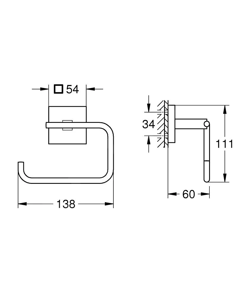 Grohe QuickFix Start Cube - Toiletrolhouder, Supersteel 40978DC0 - Image 2