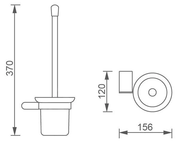 Novaservis Titania Naty - WC-borstel Wandmodel Met Houder, Melkglas/chroom 66633,0 - Image 2
