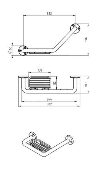 Novaservis Metalia 1 - Badgreep Met Draadzeephouder, Chroom 6165,0 - Image 2