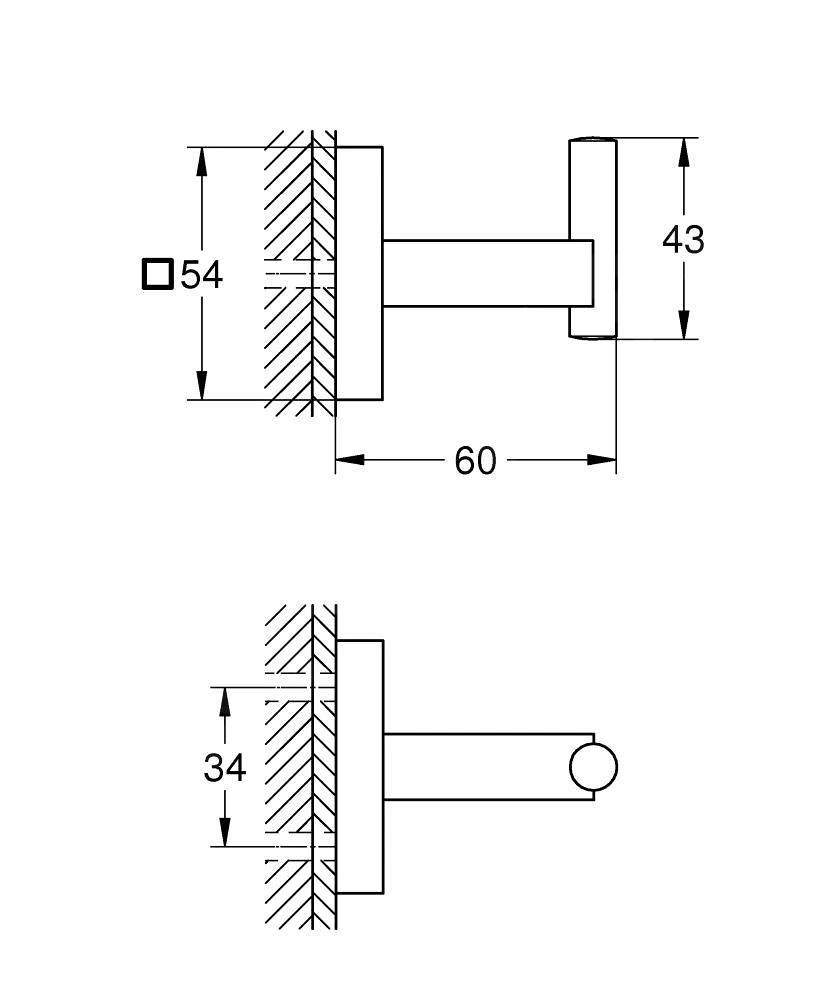 Grohe QuickFix Start Cube - Haak, Chroom 40961000 - Image 2