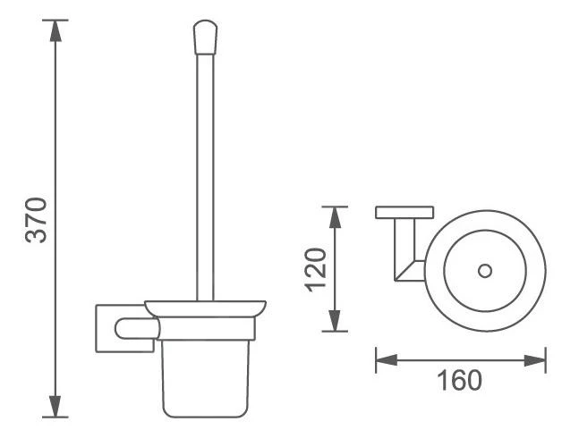 Novaservis Titania Elis - WC-borstel Wandmodel Met Houder, Melkglas/chroom 66433,0 - Image 2