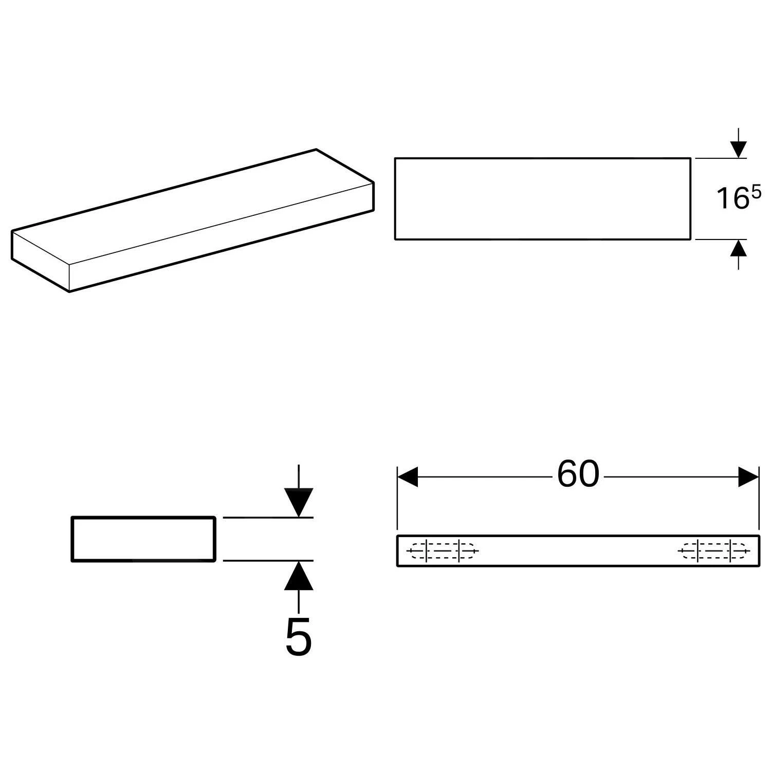 Geberit ICon - Planchette 600x165 Mm, Eikenhout 841962000 - Image 2