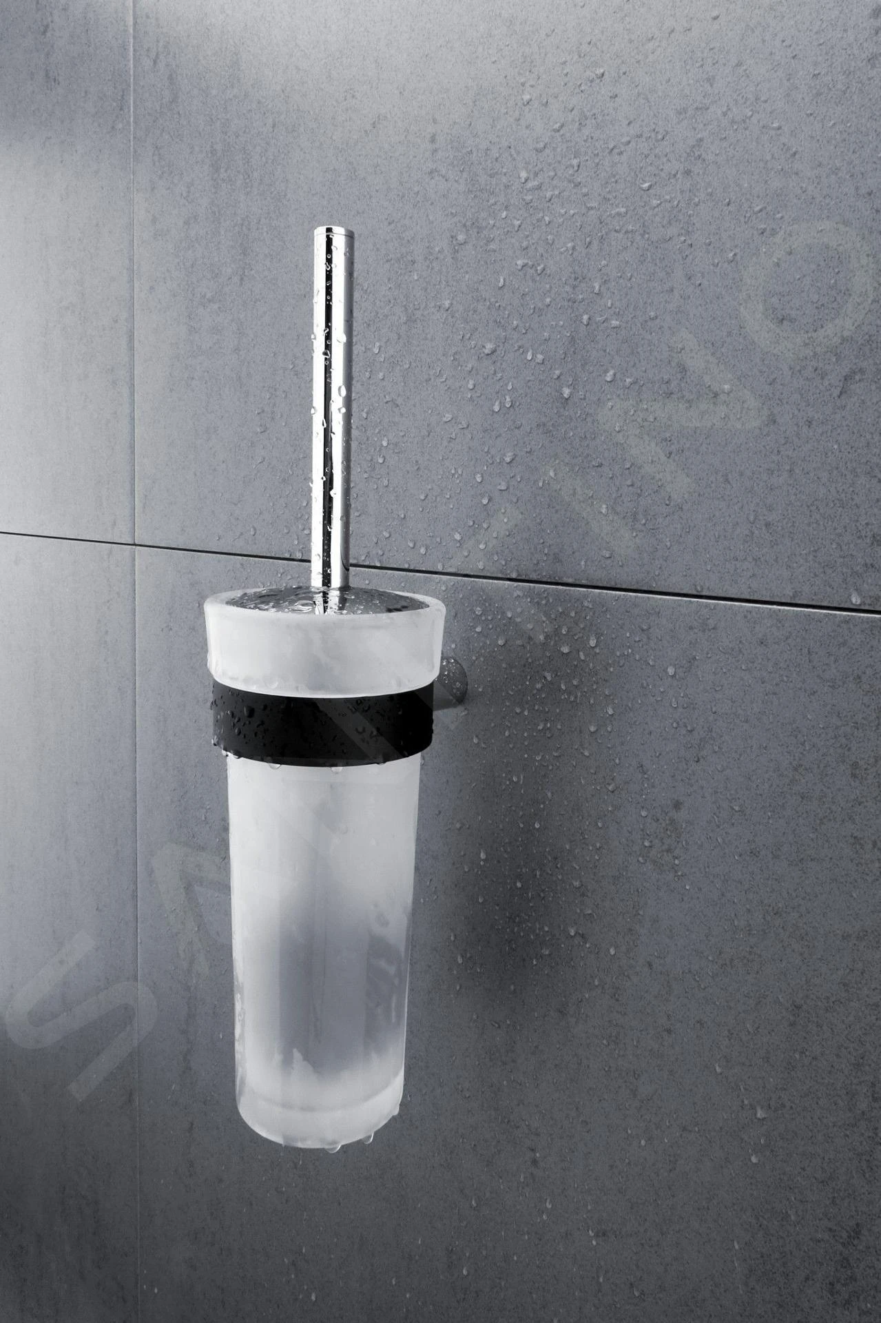 Nimco Nava - Toiletborstel Met Houder, Mat Zwart/mat Glas NA 28094W - Image 4