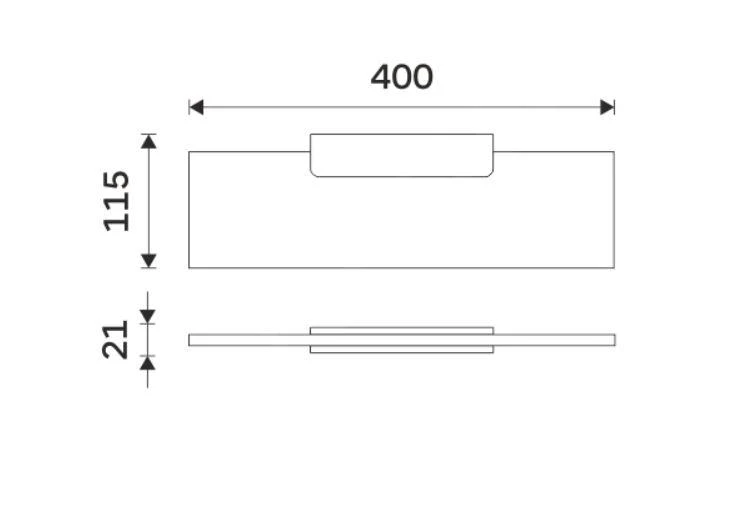 Nimco Maya - Plank IXI, Lengte 400 Mm, Zwart Plexiglas MAC X340-C-90 - Image 2