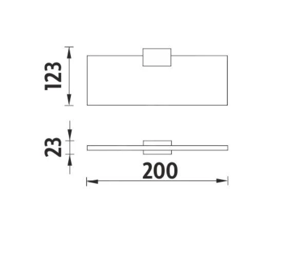 Nimco Kibo - Plank, Lengte 200 Mm, Mat Glas/chroom Ki 14091B-1U-20-26 - Image 2