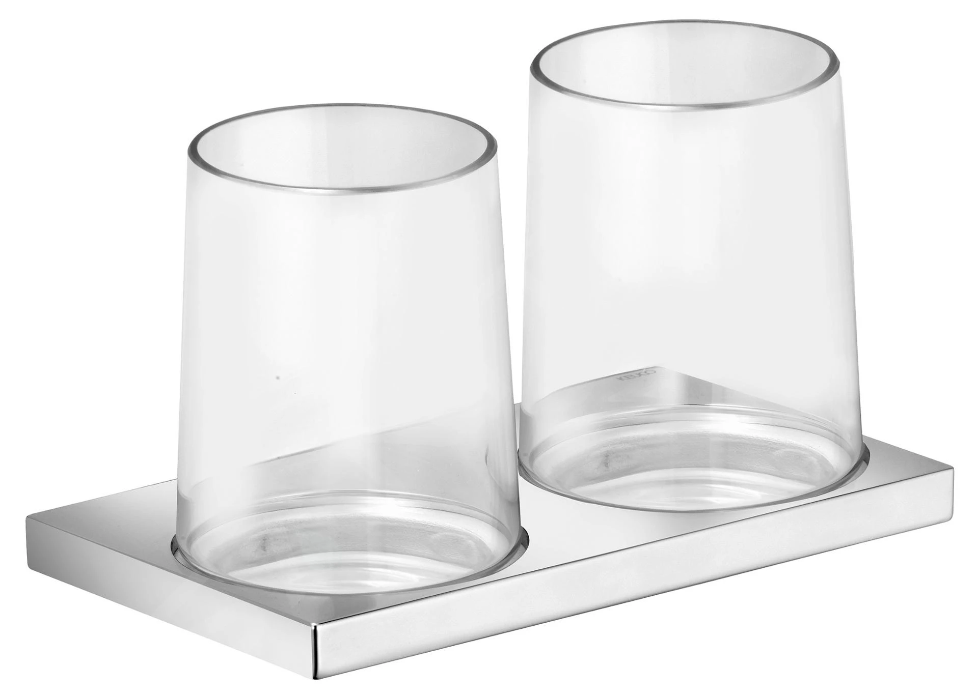 Keuco Edition 11 - Tandenborstelbekers Met Houder, Glas/chroom 11151019000