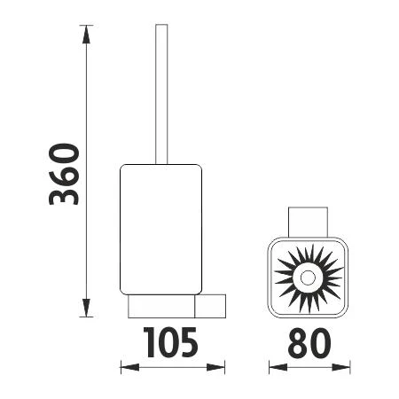 Kielle Vega - Toiletborstel Houder, Mat Glas/chroom 40518010 - Image 2